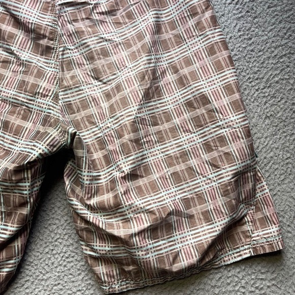 Red Sand Board Shorts Mens Size 32 Plaid Swim Trunks Bottoms - Picture 9 of 12